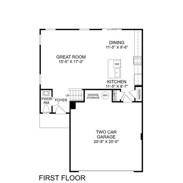 2D floor plan layout for the Sequoia by Ryan Homes in Oakwood Trace, Union City, GA (Image 3).