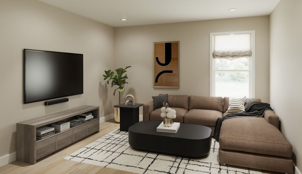Representative furnished interior of a home built from the Emmett by Fischer Homes in Leeland Farms, Fuquay Varina (Image 9).
