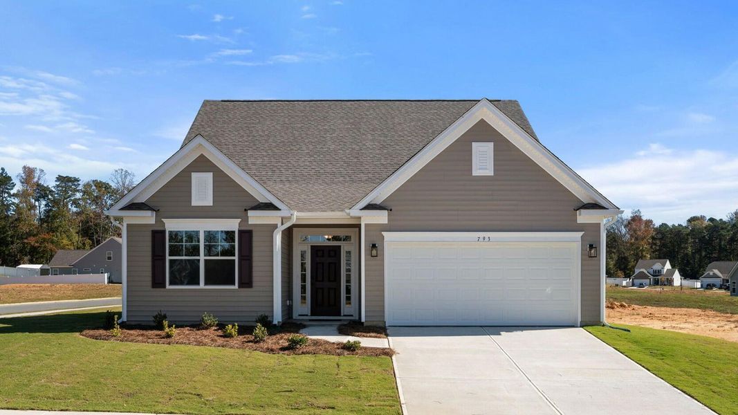 Front exterior of a new home in Hopewell Garden, Winston-Salem, NC, highlighting curb appeal (Image 1).