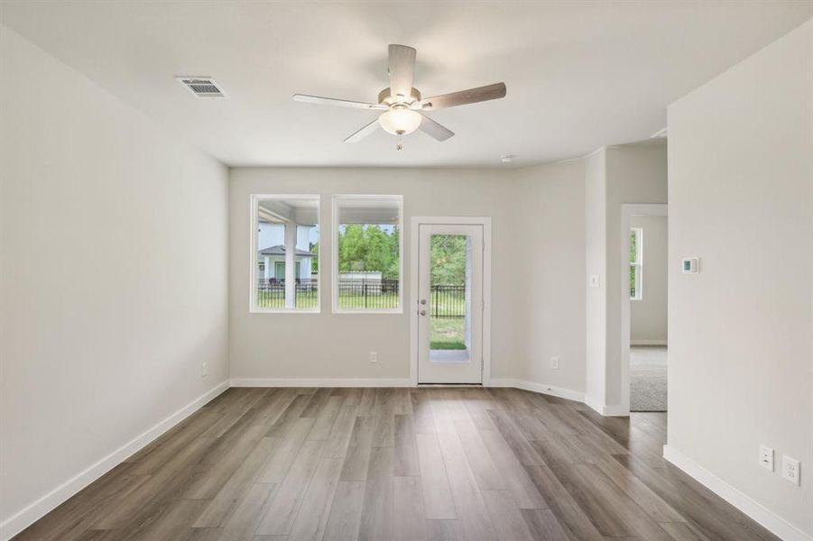 Living room with vinyl plank