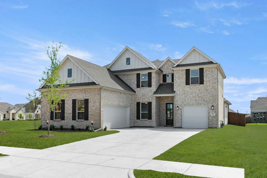 Representative exterior photo of a completed home built from the Travis by Kindred Homes in Park Trails, Forney, TX (Image 11). Representative exterior photo of a completed home built from the Travis by Kindred Homes in Park Trails, Forney, TX (Image 11).