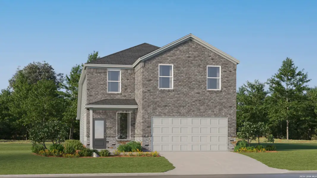 Front exterior of a new home in Navarro Ranch, Seguin, TX, highlighting curb appeal (Image 19).