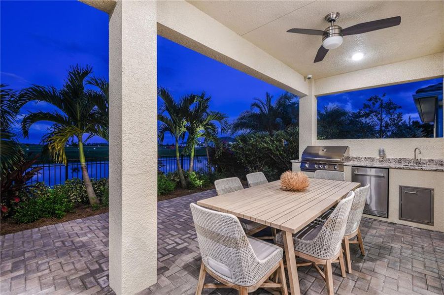 Exterior details and patio area of a home in Cresswind Lakewood Ranch, Lakewood Ranch (Image 20).