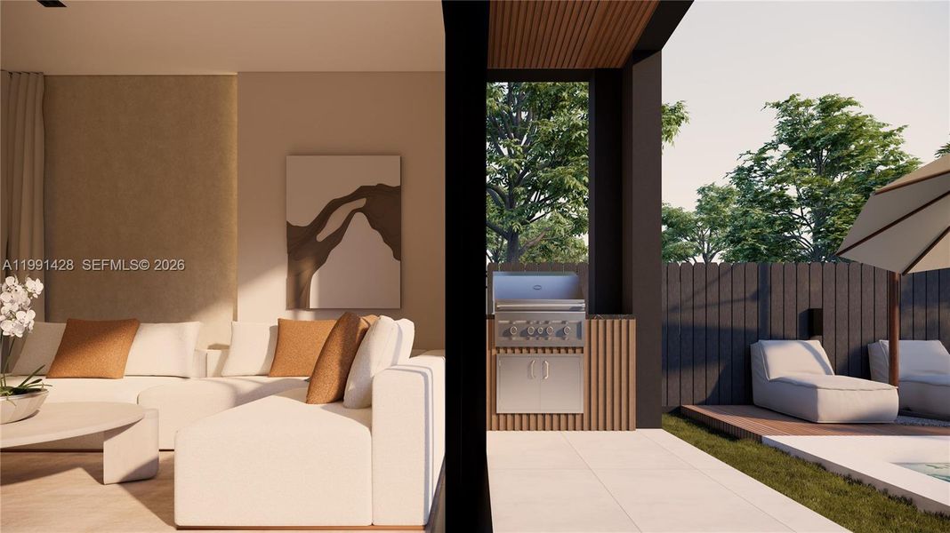 Exterior details and patio area of a home in , Miami (Image 4). Exterior details and patio area of a home in , Miami (Image 4).