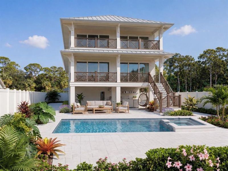Exterior details and patio area of a home in , Sarasota (Image 2). Exterior details and patio area of a home in , Sarasota (Image 2).