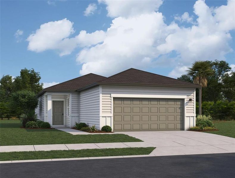Front exterior of a new home in Pelham Square, Deland, FL, highlighting curb appeal (Image 1). Front exterior of a new home in Pelham Square, Deland, FL, highlighting curb appeal (Image 1).