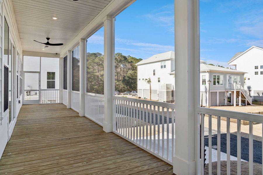 Exterior details and patio area of a home in Overlook at Copahee Sound, Awendaw (Image 33).