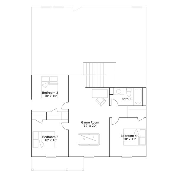 2D floor plan layout of this home in Timbers Edge, New Caney, TX (Image 3).