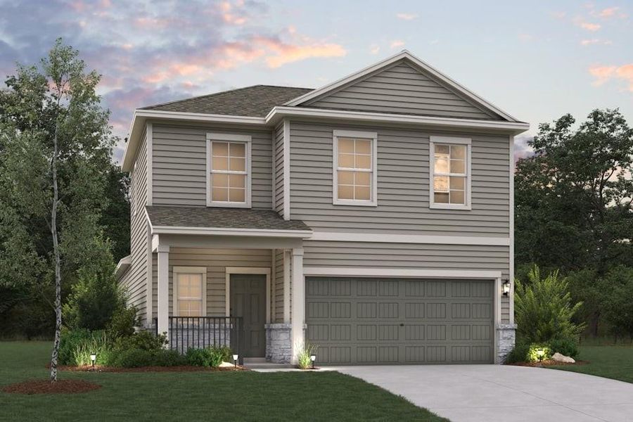 Front exterior of a new home in Ambergrove, Royse City, TX, highlighting curb appeal (Image 1).