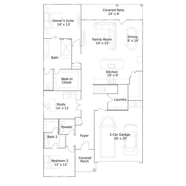 2D floor plan layout of this home in Southern Pointe, College Station, TX (Image 2). 2D floor plan layout of this home in Southern Pointe, College Station, TX (Image 2).