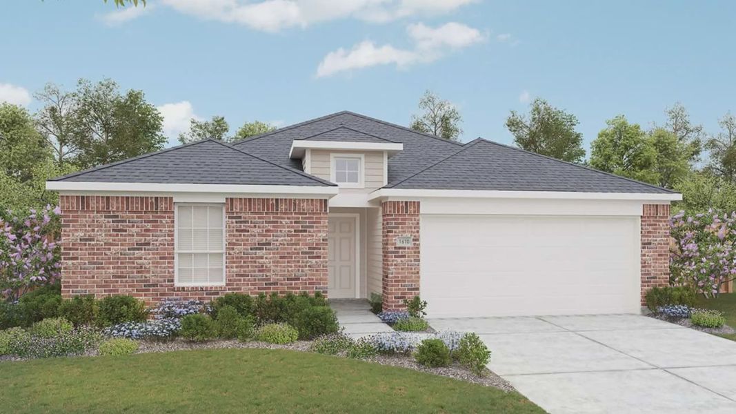 Representative exterior photo of a completed home built from the Blanton by DRB Homes in Calumet, Jarrell, TX (Image 1).