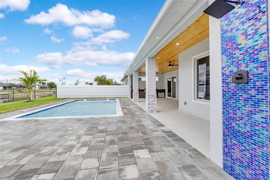 Front exterior of a new home in , Cape Coral, FL, highlighting curb appeal (Image 27). Front exterior of a new home in , Cape Coral, FL, highlighting curb appeal (Image 27).