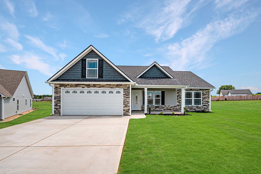Representative exterior photo of a completed home built from the Sage by Enchanted Homes in Ballentine Ridge, Lyman, SC (Image 1).
