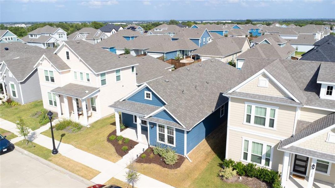 Aerial view of residential area