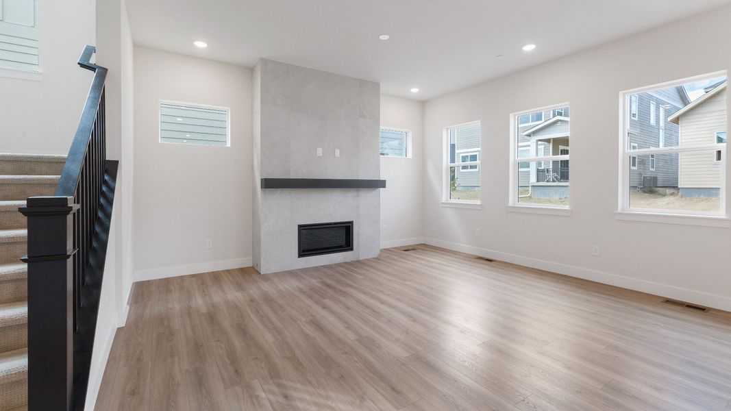 Furnished interior view inside a new home in Dillon Pointe - Journey, Broomfield (Image 9).