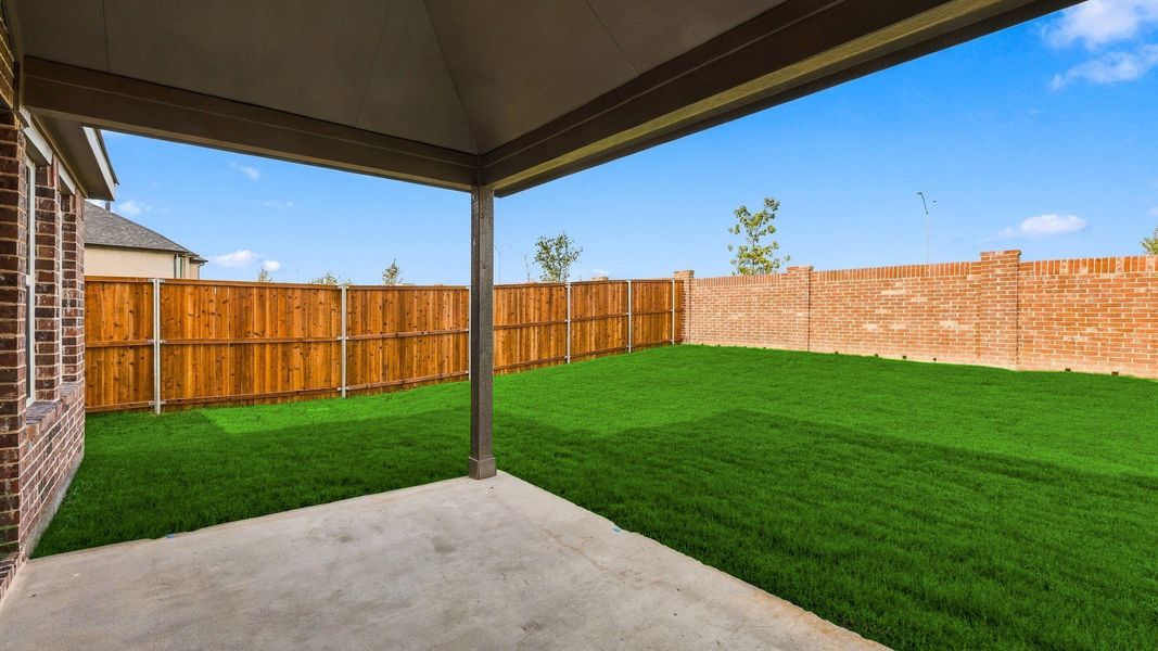 Exterior details and patio area of a home in Wildflower Ranch, Justin (Image 21). Exterior details and patio area of a home in Wildflower Ranch, Justin (Image 21).