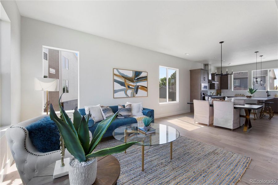 Furnished interior view inside a new home in Dillon Pointe - Skyview, Broomfield (Image 10).