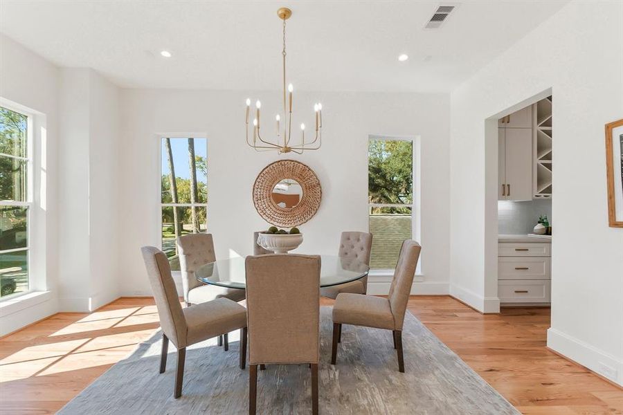 The Dining room is located to the left as you enter the home.