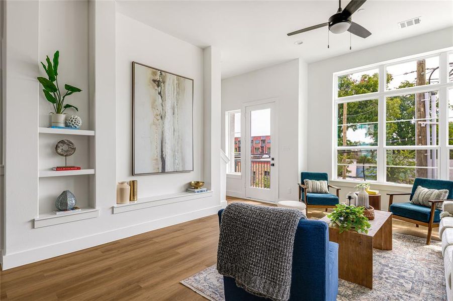 Furnished interior view inside a new home in , Farmers Branch (Image 7). Furnished interior view inside a new home in , Farmers Branch (Image 7).