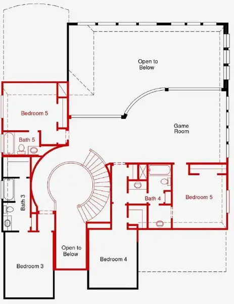 2D floor plan layout of this home in The Meadows at Imperial Oaks, Spring, TX (Image 2). 2D floor plan layout of this home in The Meadows at Imperial Oaks, Spring, TX (Image 2).
