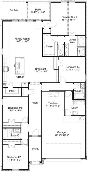 2D floor plan layout of this home in Cordova Crossing, Seguin, TX (Image 2). 2D floor plan layout of this home in Cordova Crossing, Seguin, TX (Image 2).