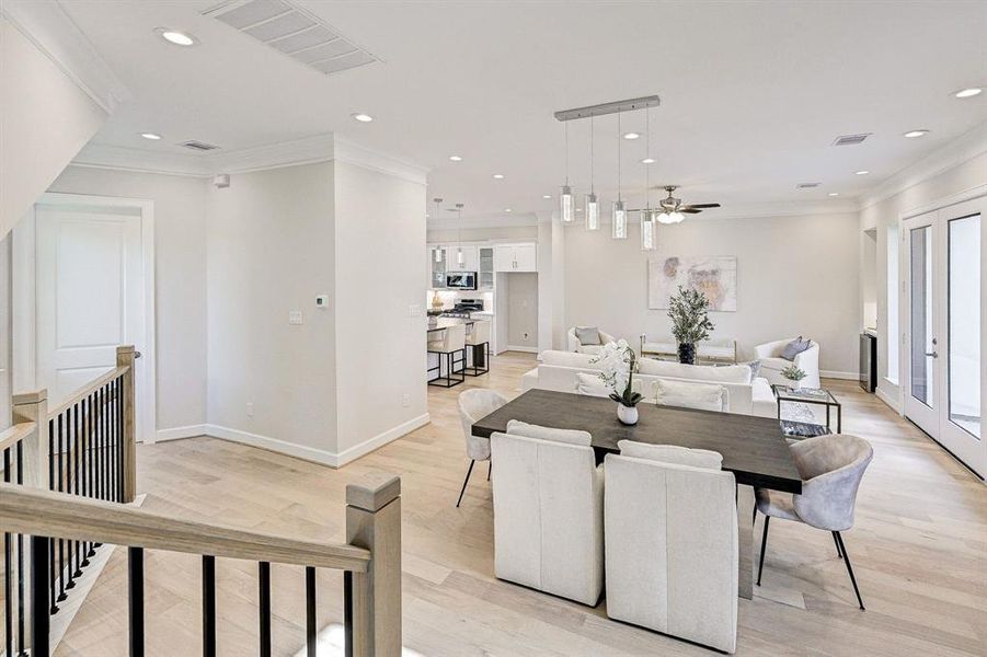 Tons of natural light throughout this three story homes