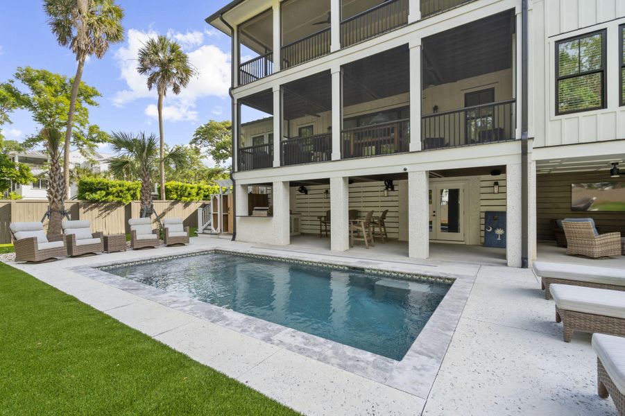 Exterior details and patio area of a home in , Isle Of Palms (Image 45). Exterior details and patio area of a home in , Isle Of Palms (Image 45).