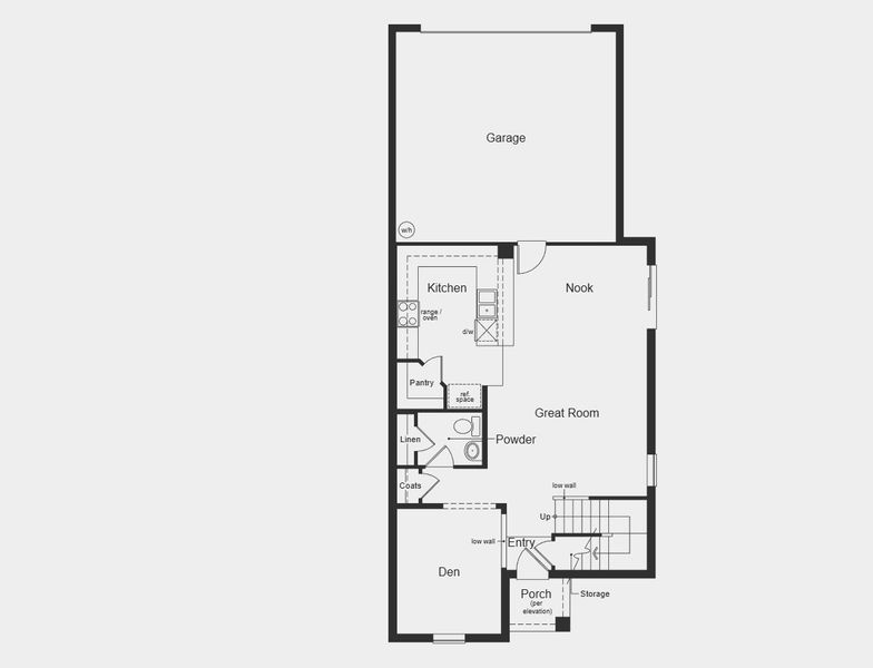2D floor plan layout for the Plan 2039 by KB Home in The Shores I, St. Cloud, FL (Image 10).