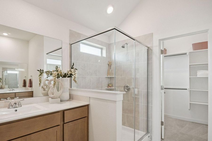 Primary Bathroom in the Diamond home plan by Trophy Signature Homes – REPRESENTATIVE PHOTO