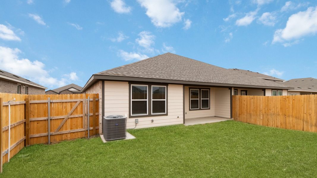 Exterior details and patio area of a home in Palomino, Manor (Image 19). Exterior details and patio area of a home in Palomino, Manor (Image 19).
