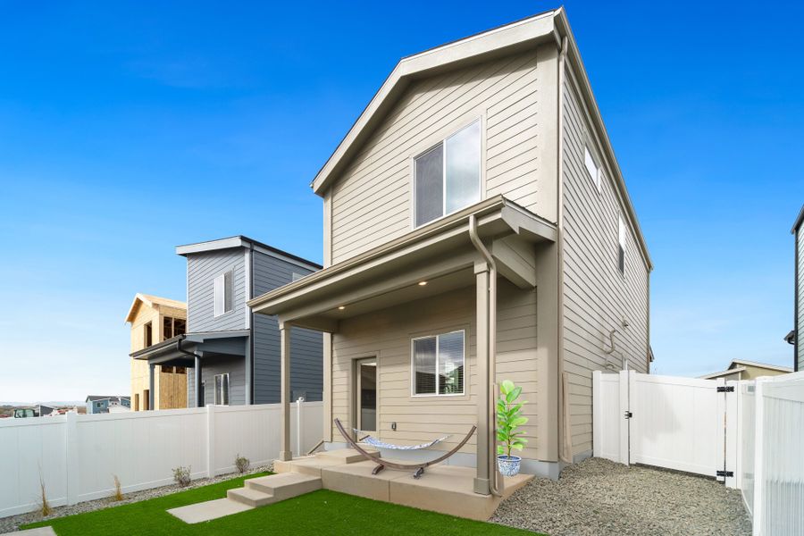 Representative exterior photo of a completed home built from the Telluride by Baessler Homes in Liberty Draw, Evans, CO (Image 20).