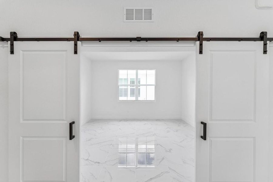 Home Office with Barn Doors