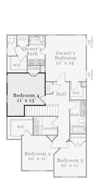 Optional - Second Floor with 4th Bedroom