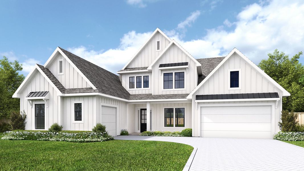 Representative exterior photo of a completed home built from the 4051MC by MasterCraft Builder Group in SilverLeaf, St. Augustine, FL (Image 6).