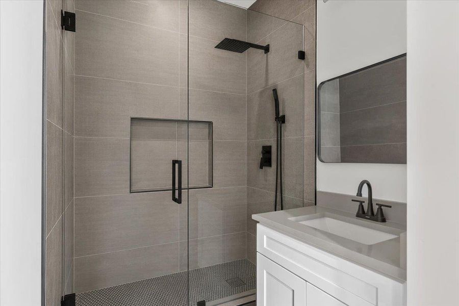 Glass Shower Door Virtually added  - Builder will be installing this style or something similar.