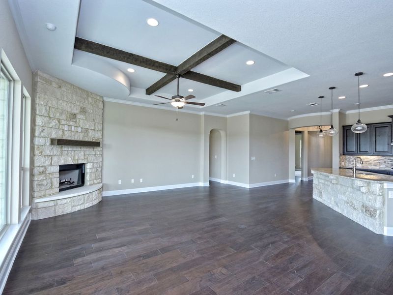 Representative unfurnished interior of a home built from the Madera II by Giddens Homes in Scofield Farms Estates, Georgetown (Image 355).