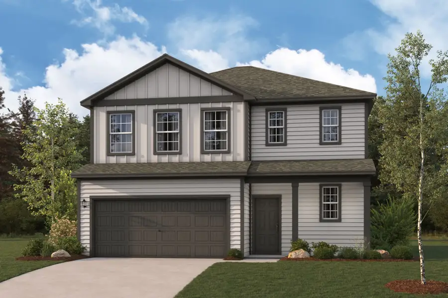 A house with a garage.