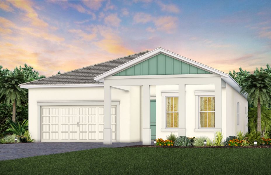 Representative exterior photo of a completed home built from the Prestige by Pulte Homes in SeaFlower, Bradenton, FL (Image 22). Representative exterior photo of a completed home built from the Prestige by Pulte Homes in SeaFlower, Bradenton, FL (Image 22).