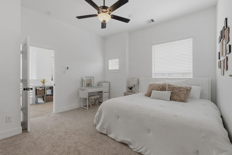 Primary bedroom is on main living area located upstairs.