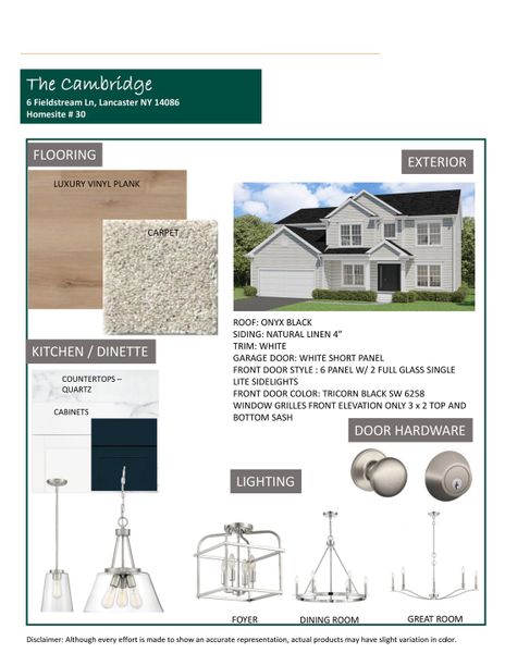 Sample of building materials used in homes in Fieldstream Estates, Lancaster (Image 14).