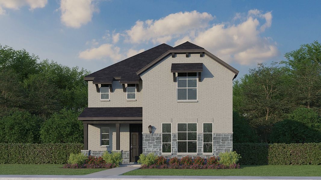 Plan 1456 Elevation D w/ Stone