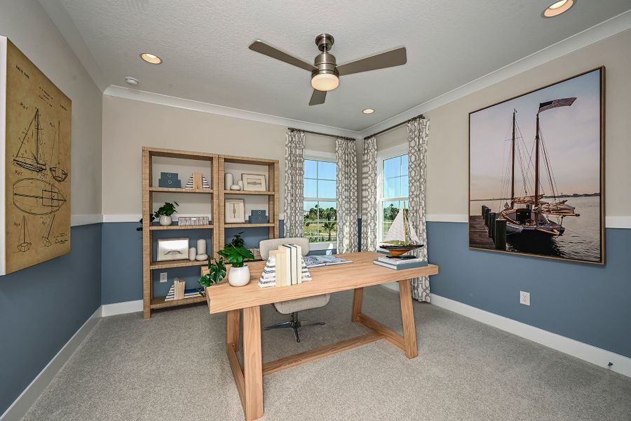 Representative furnished interior of a home built from the Key West II by Homes by WestBay in Crosswind Ranch, Parrish (Image 31).