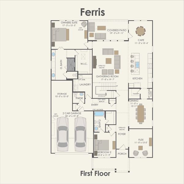 2D floor plan layout for the Ferris by Pulte Homes in Blue Creek Trails, Richmond, TX (Image 3). 2D floor plan layout for the Ferris by Pulte Homes in Blue Creek Trails, Richmond, TX (Image 3).