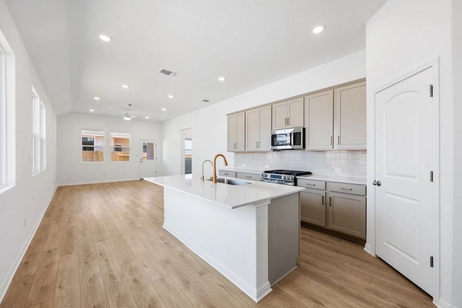 Kitchen, Family and Dining Room