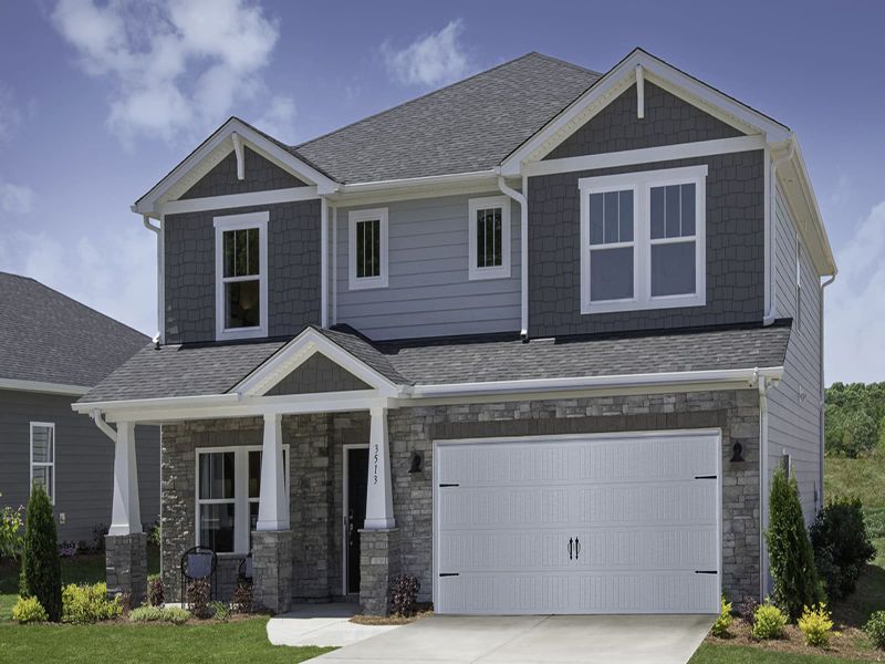 Front exterior of a new home in Brighton Springs, York, SC, highlighting curb appeal (Image 1). Front exterior of a new home in Brighton Springs, York, SC, highlighting curb appeal (Image 1).