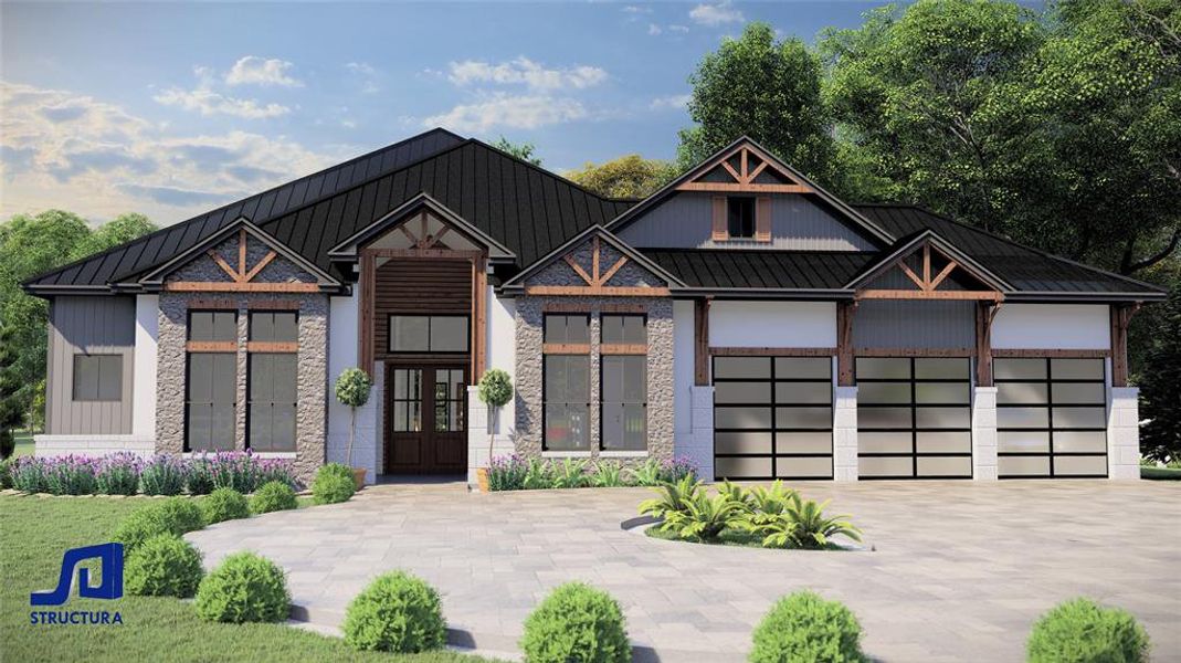 Front exterior of a new home in , Hockley, TX, highlighting curb appeal (Image 1). Front exterior of a new home in , Hockley, TX, highlighting curb appeal (Image 1).