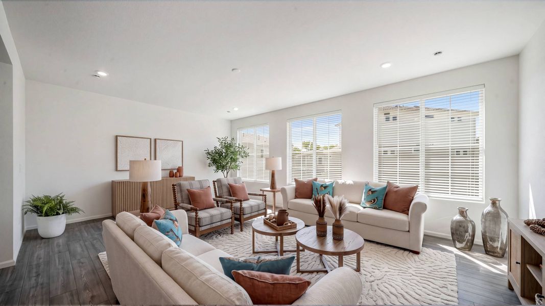 Furnished interior view inside a new home in Thompson River Ranch, Johnstown (Image 15).