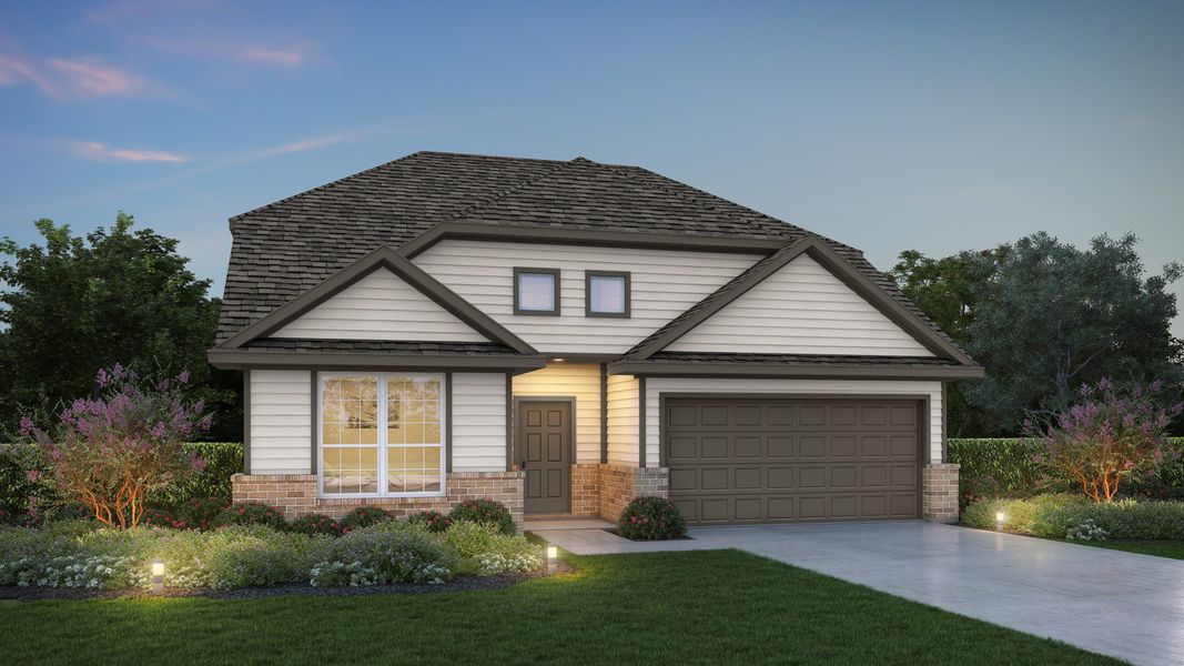 Representative exterior photo of a completed home built from the The Fairway by Legend Homes in Rocky Creek Crossing, Crowley, TX (Image 9). Representative exterior photo of a completed home built from the The Fairway by Legend Homes in Rocky Creek Crossing, Crowley, TX (Image 9).