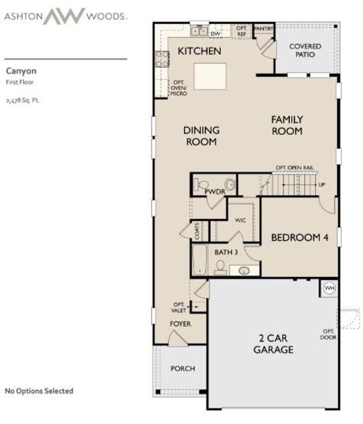 2D floor plan layout of this home in The Cottages at La Cima, San Marcos, TX (Image 2).