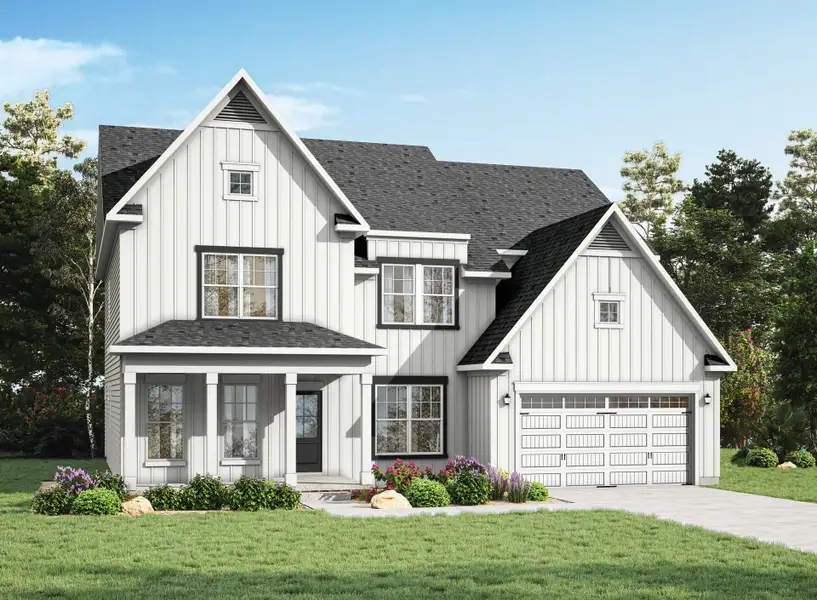 Representative exterior photo of a completed home built from the Statesville by Caruso Homes in Sauls Landing, Zebulon, NC (Image 34). Representative exterior photo of a completed home built from the Statesville by Caruso Homes in Sauls Landing, Zebulon, NC (Image 34).